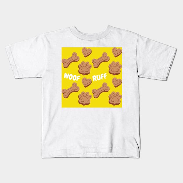 Cute Dog Themed Pattern #2 Kids T-Shirt by Trendy-Now